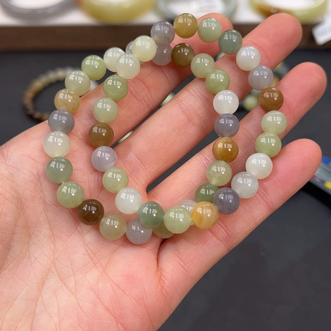 和田玉未镶嵌手镯拍一发一卡 8 多宝