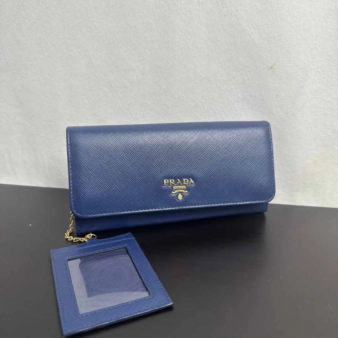 95新 Prada/普拉达 H558/蓝色钱包