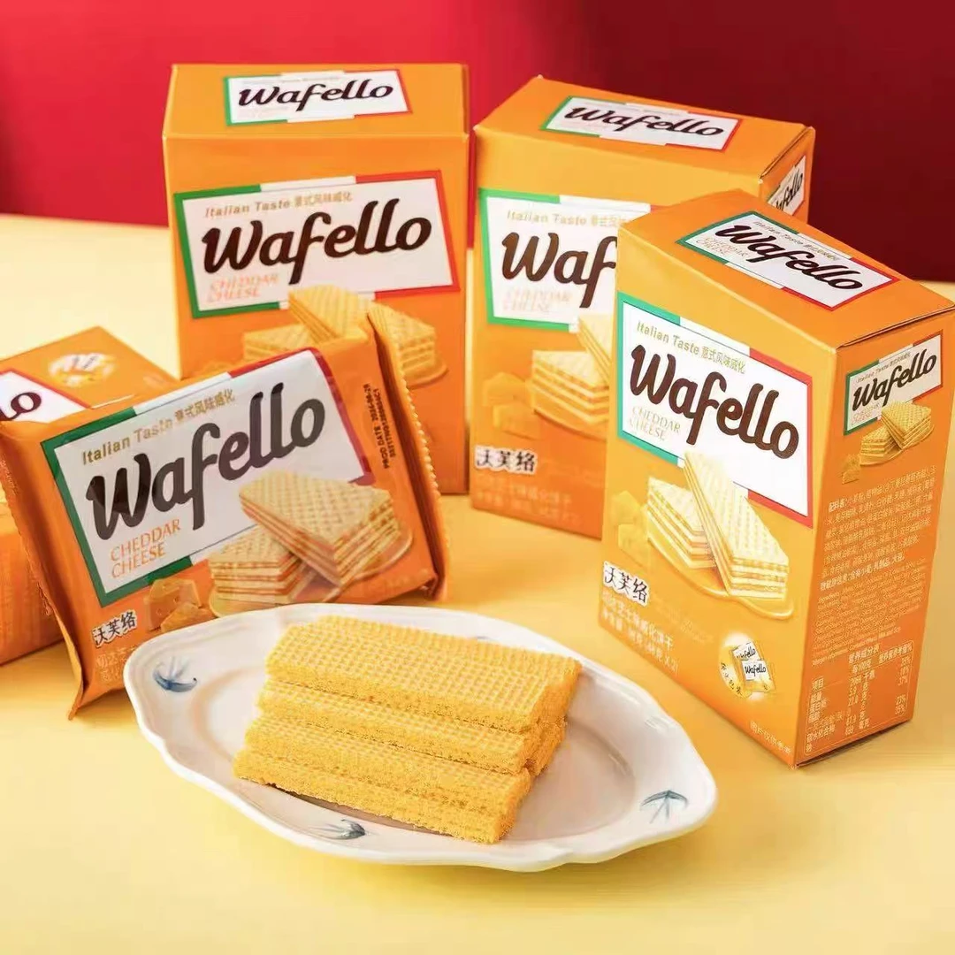 【4盒】印尼进口 Wafello沃芙威化饼干96g