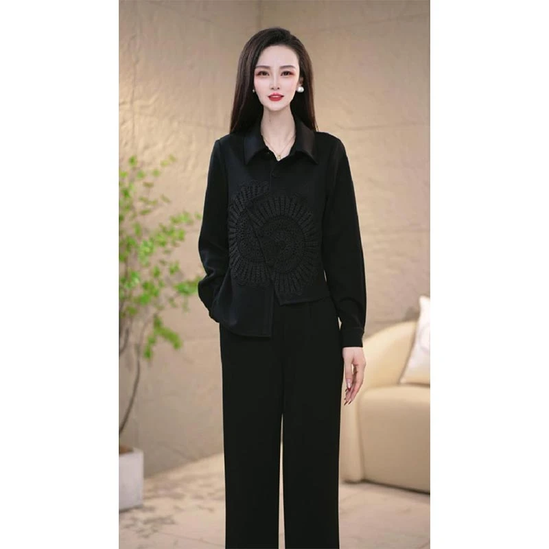 韩版时尚修身显瘦纯色两件套女2025年春秋新款小众百搭设计感套装