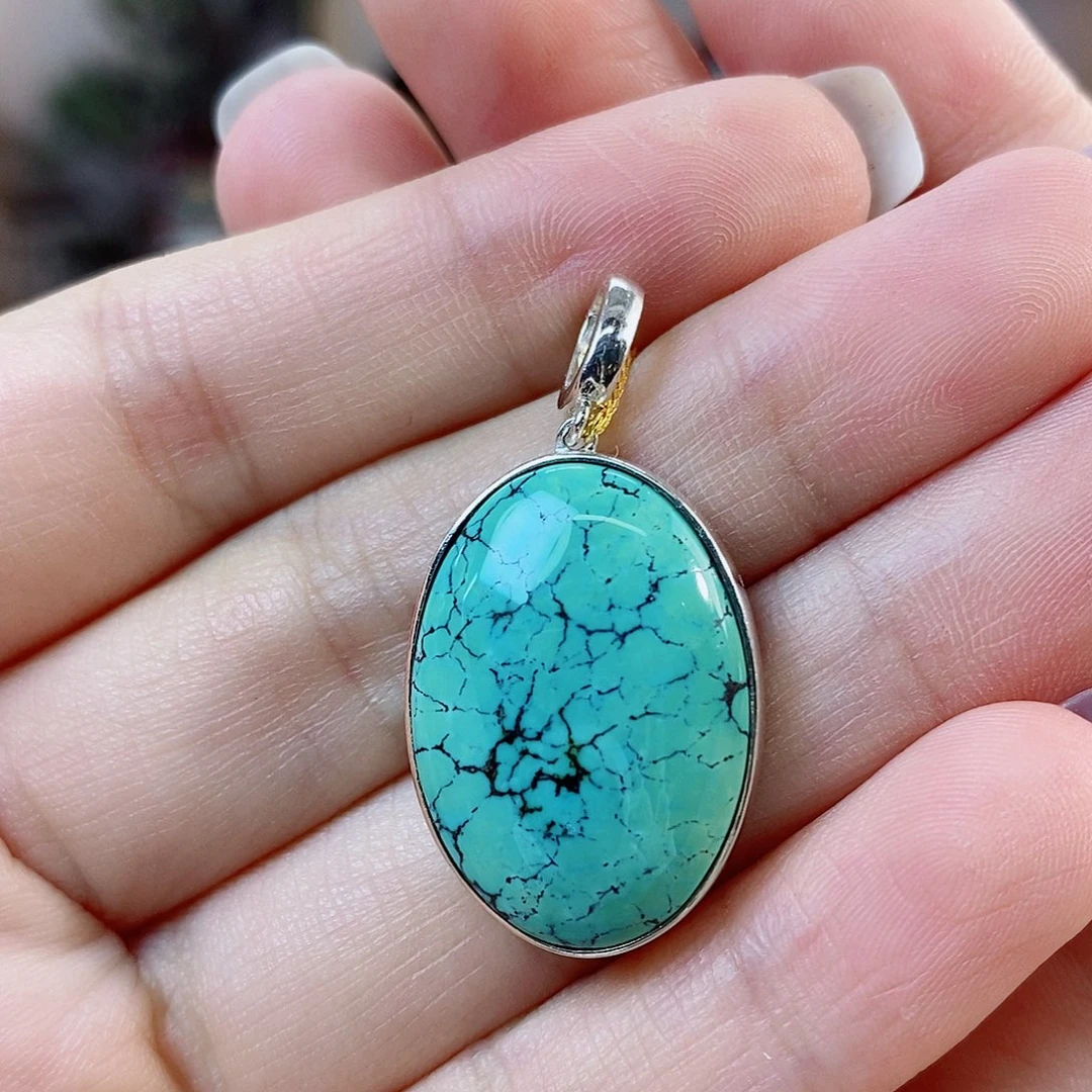 绿松石银S925镶嵌珠宝奇石