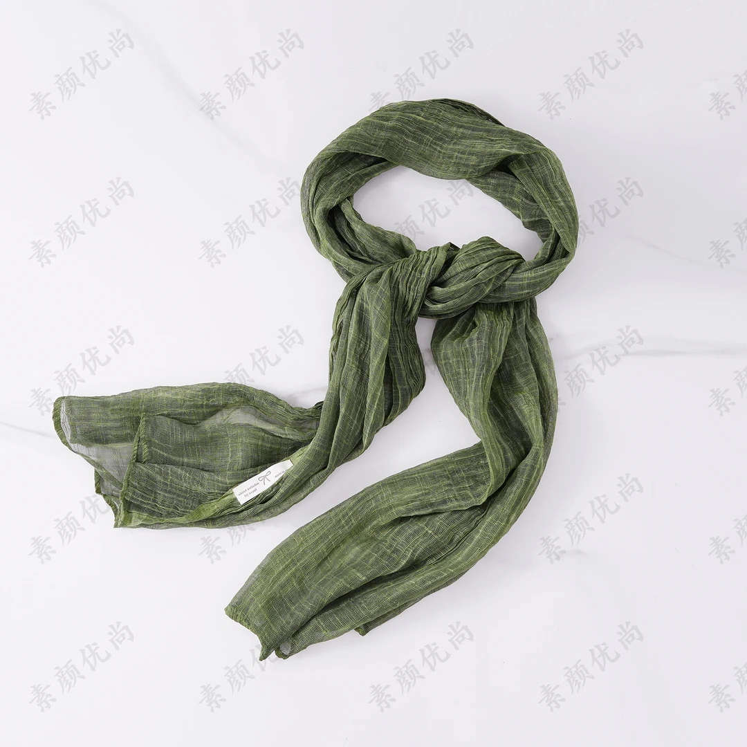 【素颜】2025新款百搭肌理柔软文艺范火麻纱围巾