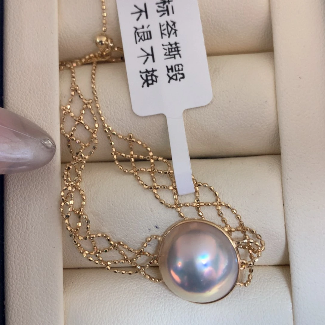 18K金镶嵌手绳拼合珍珠（马贝珠）