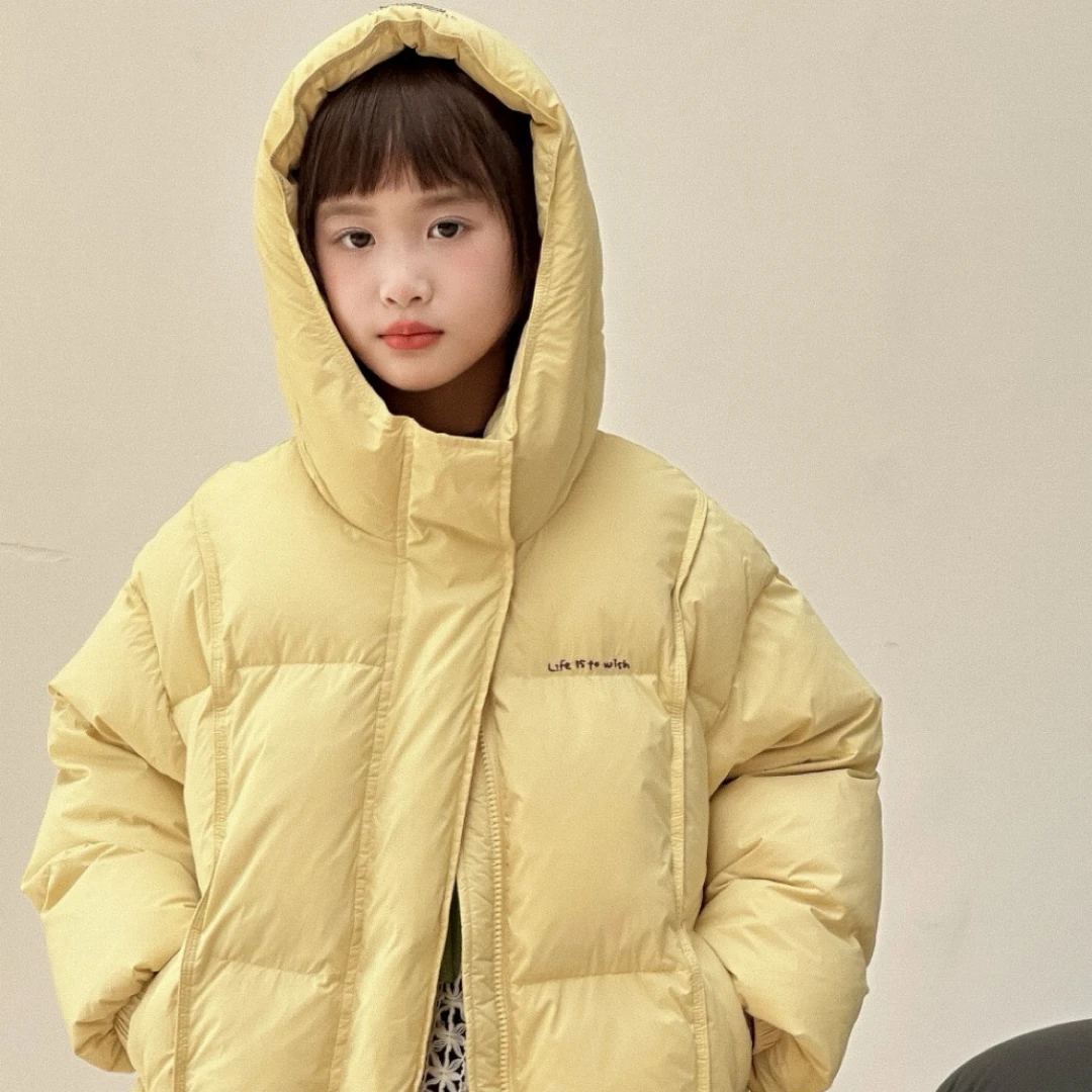 【老钱定制】2025儿童羽绒服新款男女加厚款中大童连帽外套U226133
