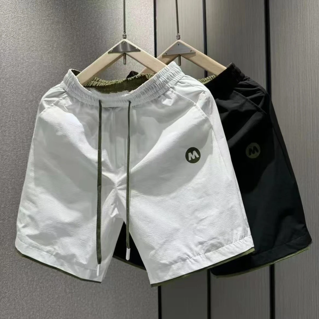 夏天新款百搭速干休闲短裤男款潮牌潮流直筒五分裤男士运动沙滩裤