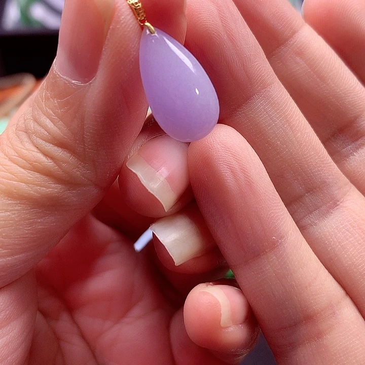 颈饰18K金镶嵌翡翠翡翠