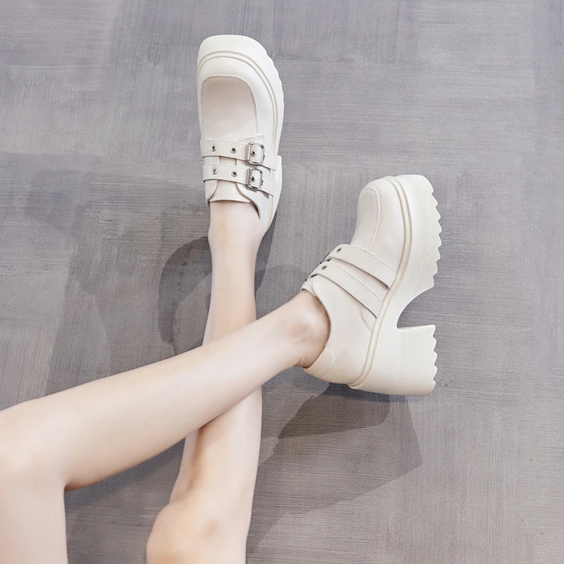 【萝莉公主10cm内增高】真皮乐福鞋女2025新款英伦小皮增高时尚单鞋