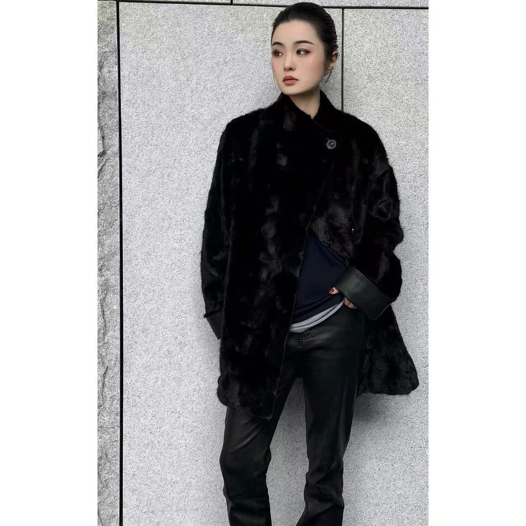 ZHAKA/水貂皮毛长袖外套zkg13990