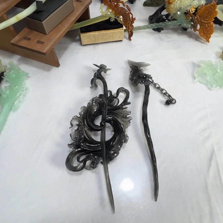 定制蛇纹石玉?*?毛货发饰