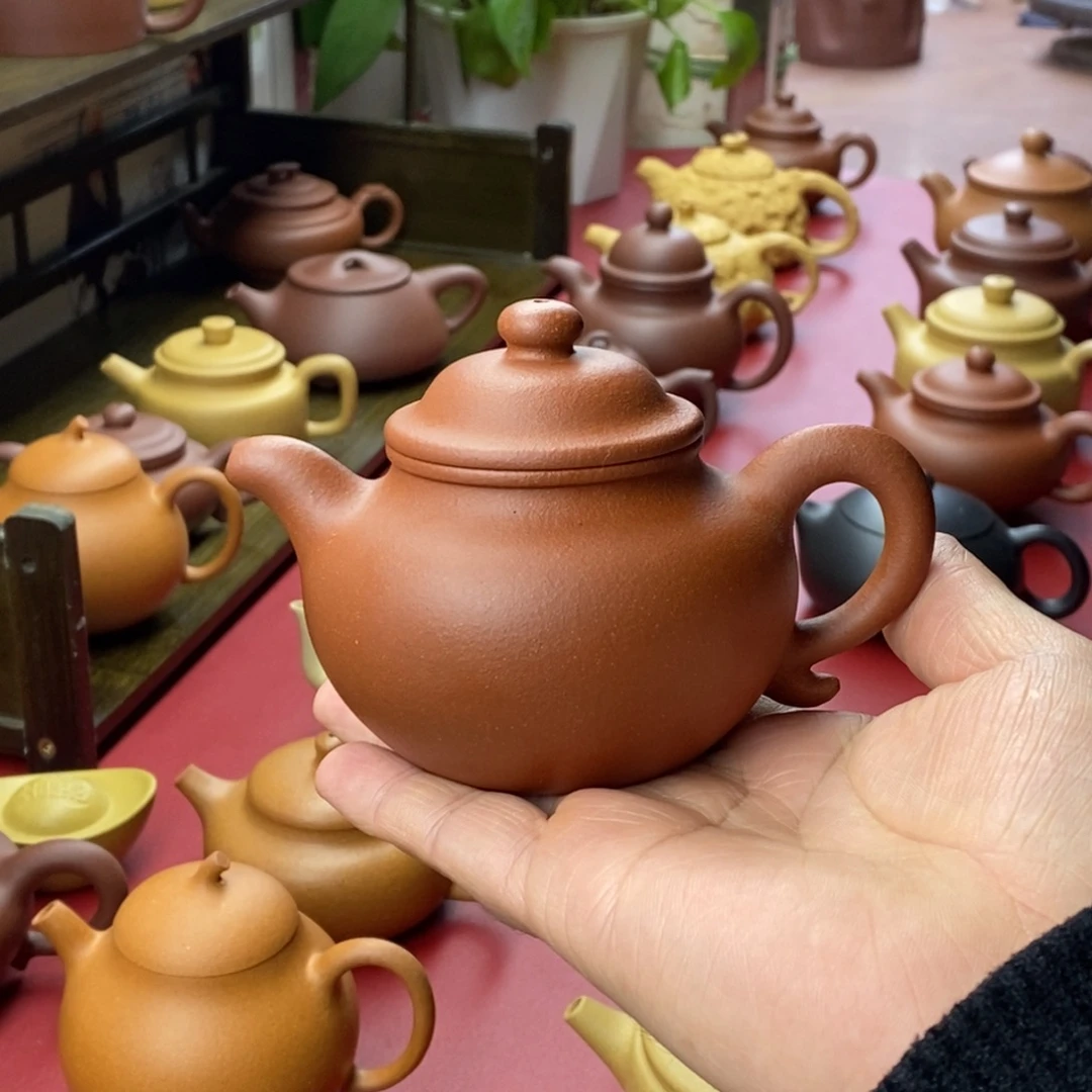 紫砂茶壶紫砂莲子红降坡