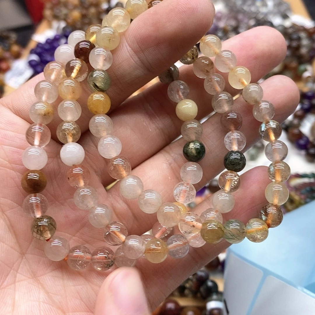 水晶手链未镶嵌多样性发货发一条