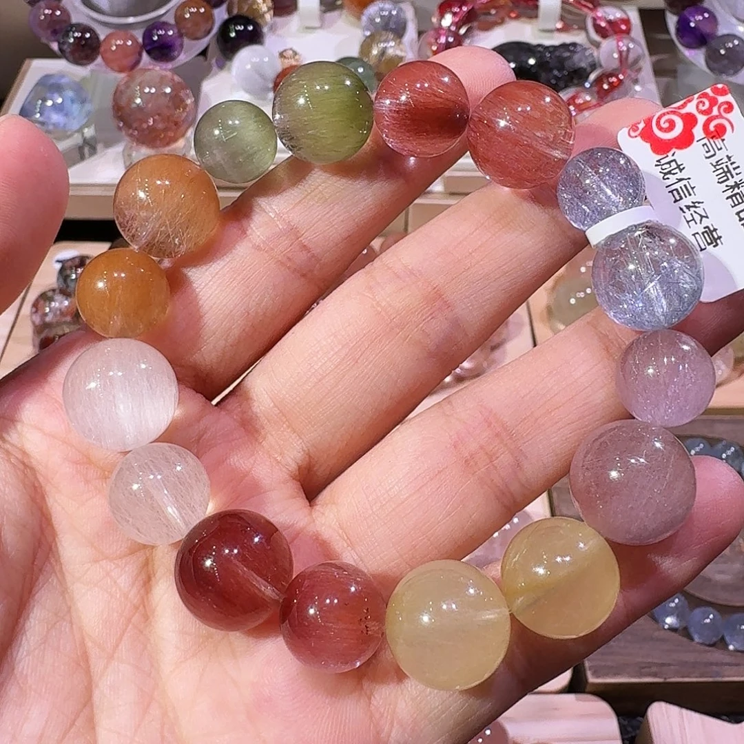 未镶嵌水晶手链天然水晶兔毛手串