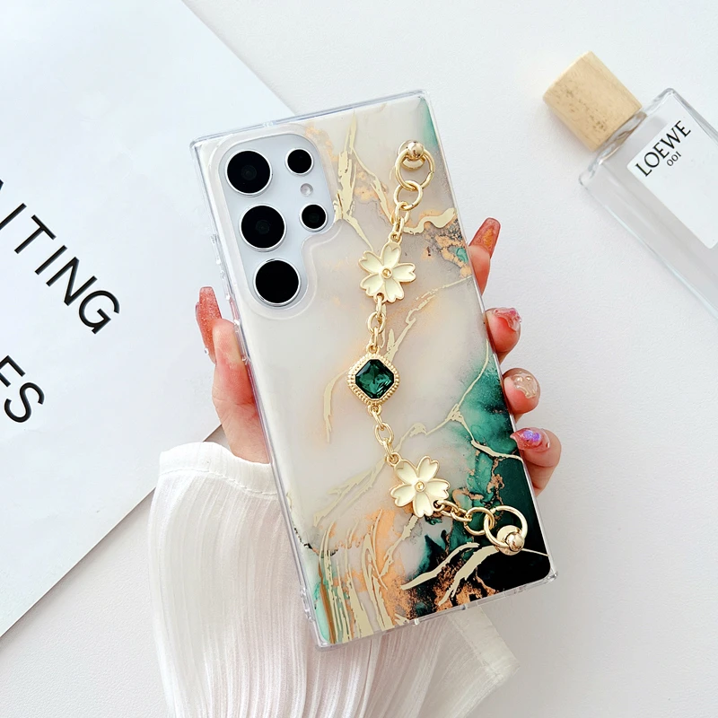 奢华水钻手链适用s24ultra壳腕带S23+保护套5G气囊全包防摔S23Ult