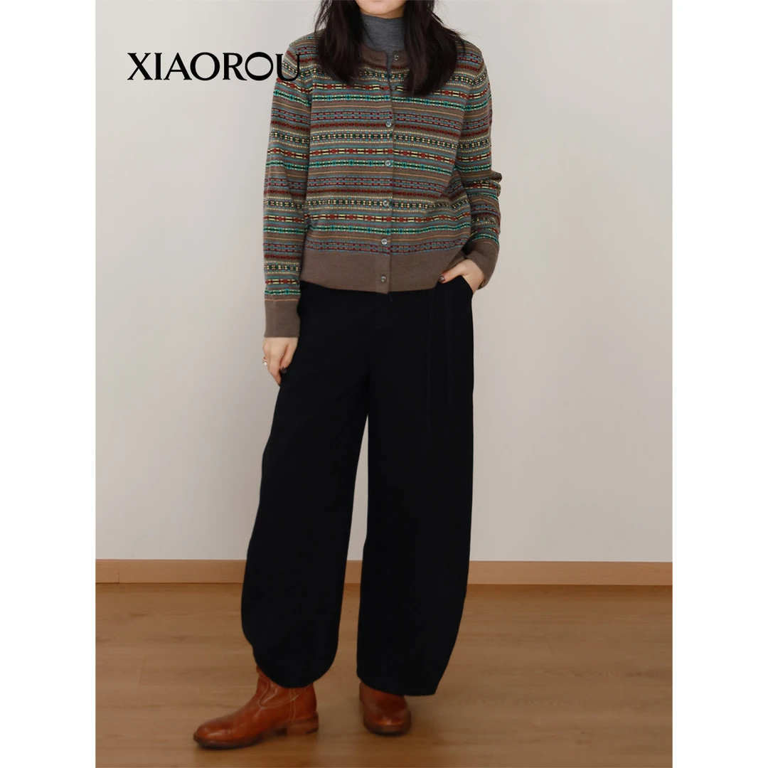 XIAOROU/小柔YM927 德国进口100精纺羊毛Biella Yarn秋冬针织开衫