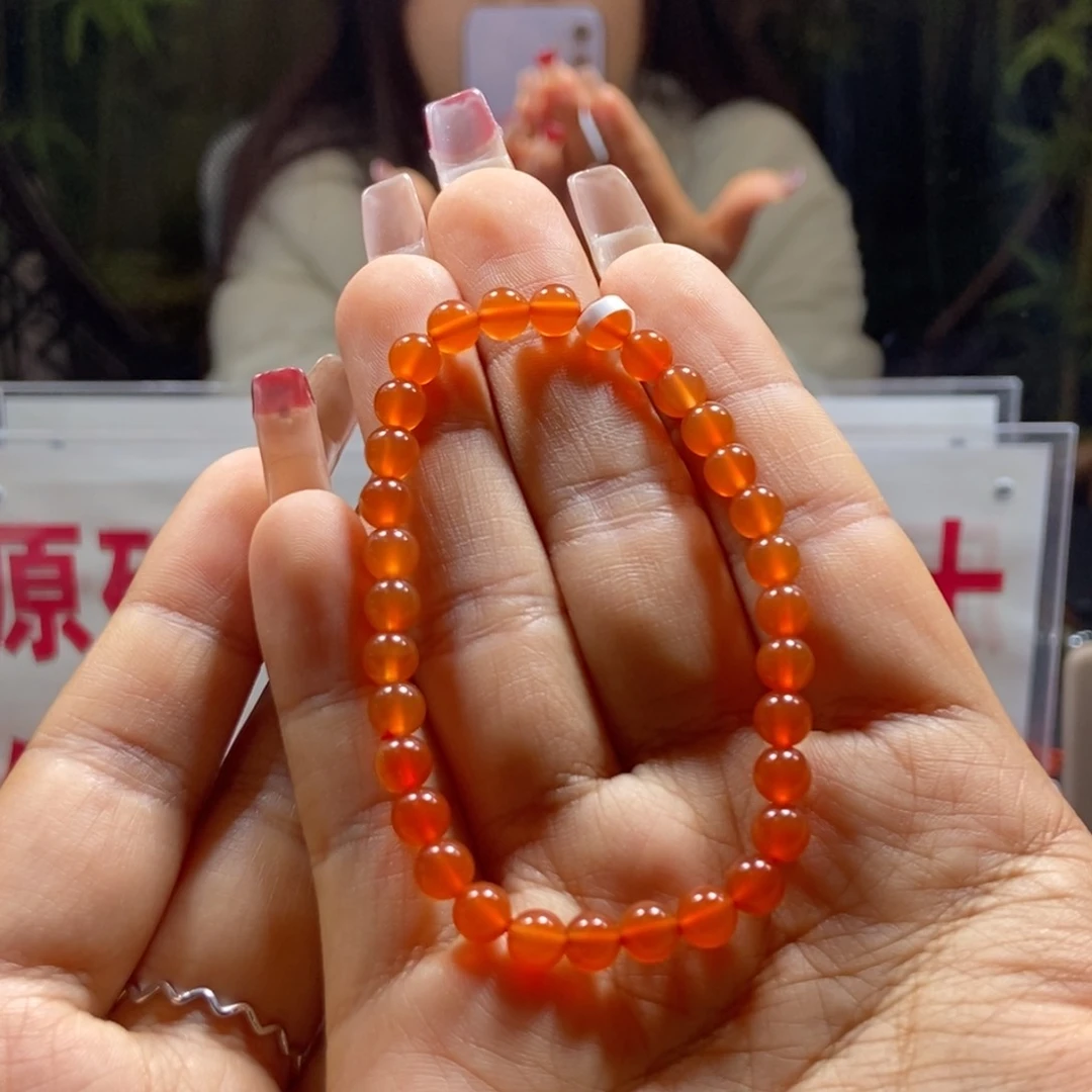 南红玛瑙未镶嵌5+冰橘单圈