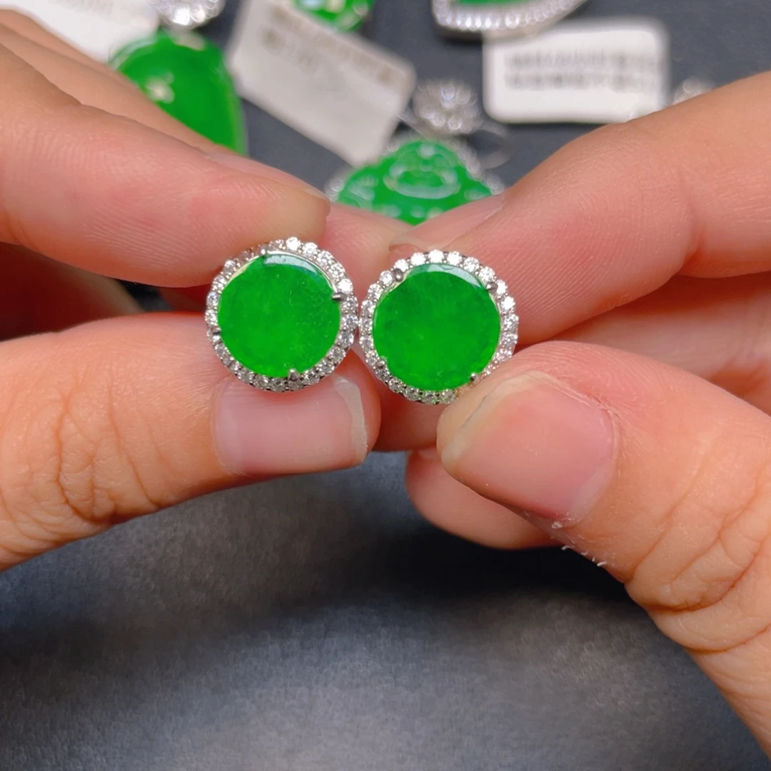 翡翠银S925镶嵌挂件jjj