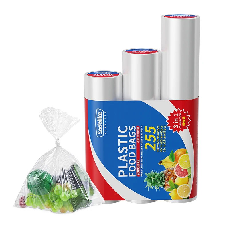sodolike正品三合一保鲜袋点断式255只多尺寸家用