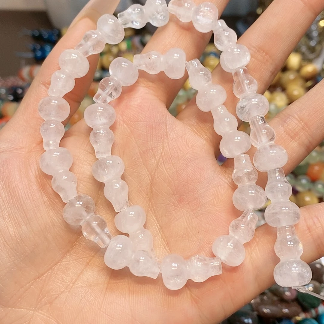 玛瑙/玉髓散珠10mm白水晶葫芦一条