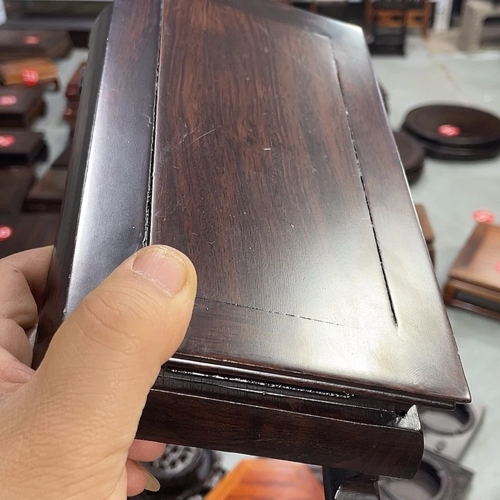 鋼***紫砂红木底座工艺品红木底座工艺品21公分