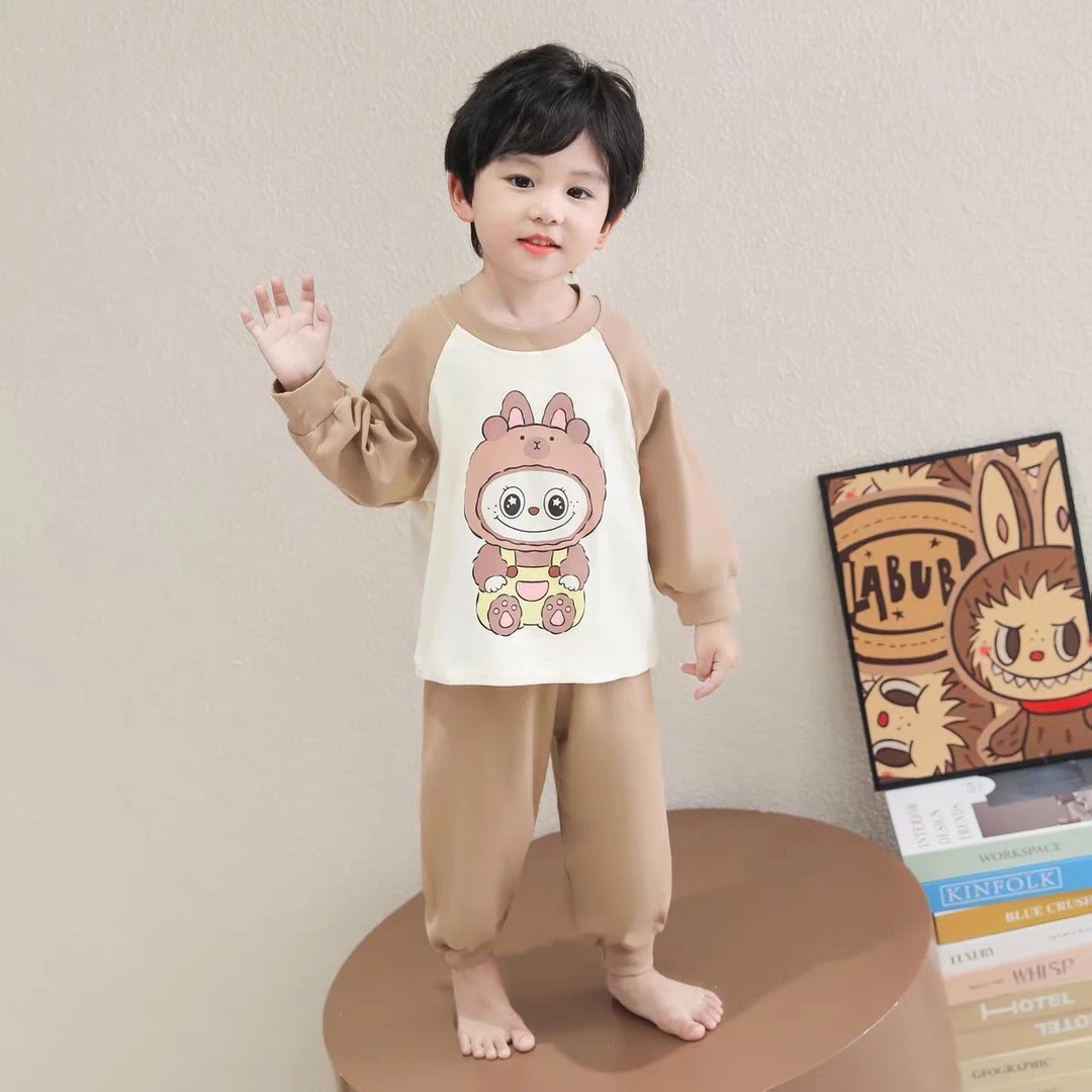 男童睡衣春秋季德绒长袖加厚2025新款儿童家居服套装秋冬宝宝男孩