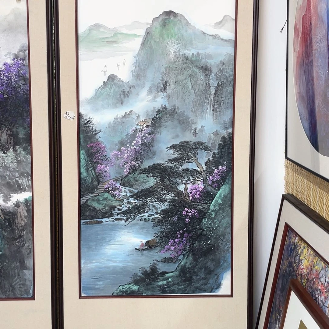 国画2****6手绘国画，山水带框包邮