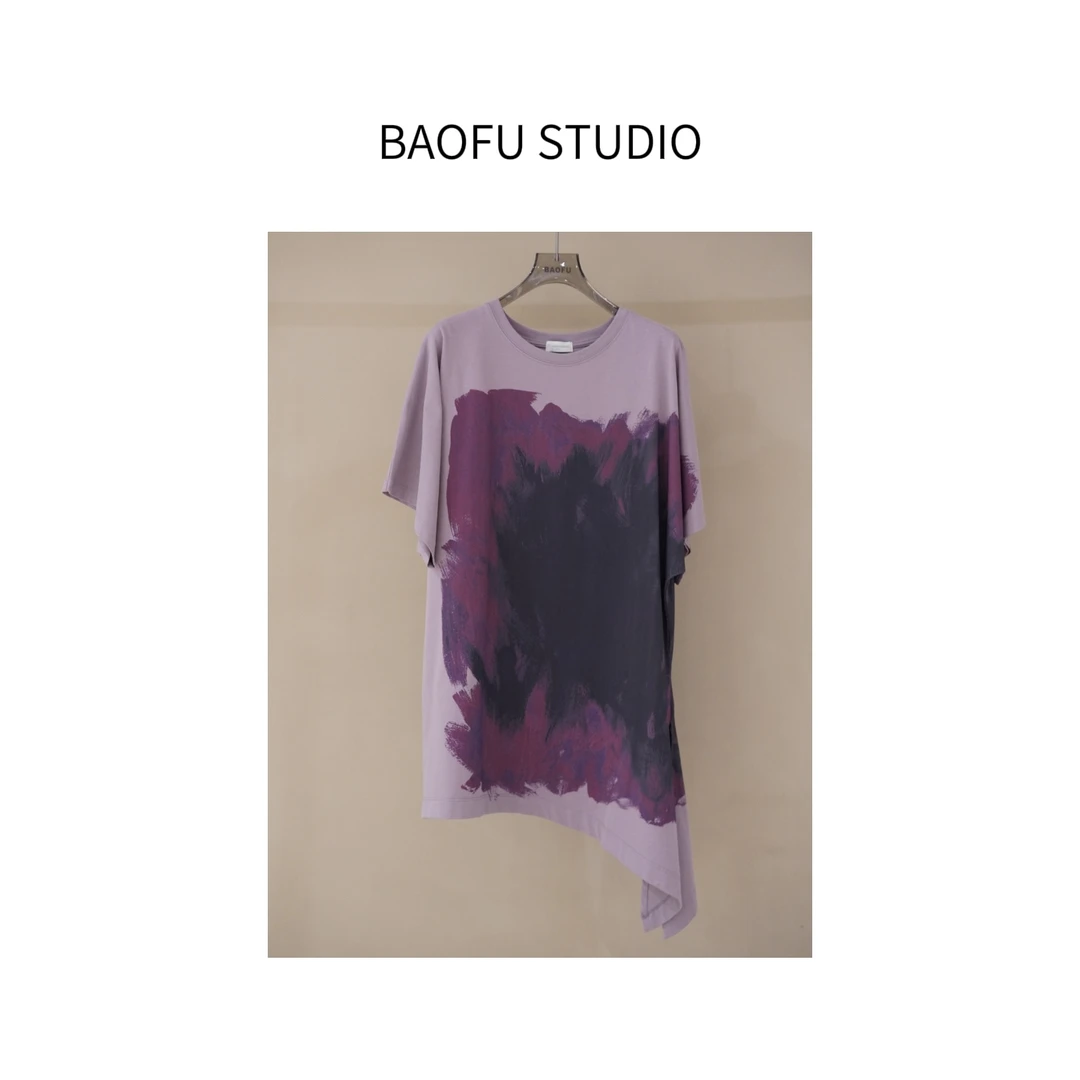 BAOFU studio | 印花阔版不规则蝴蝶结T恤