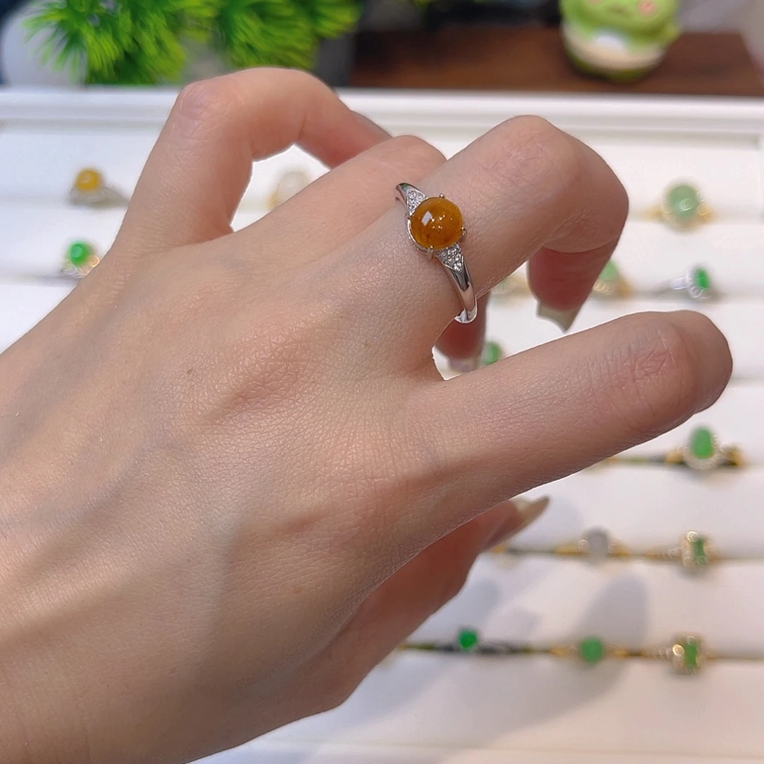 翡翠戒指银S925镶嵌我