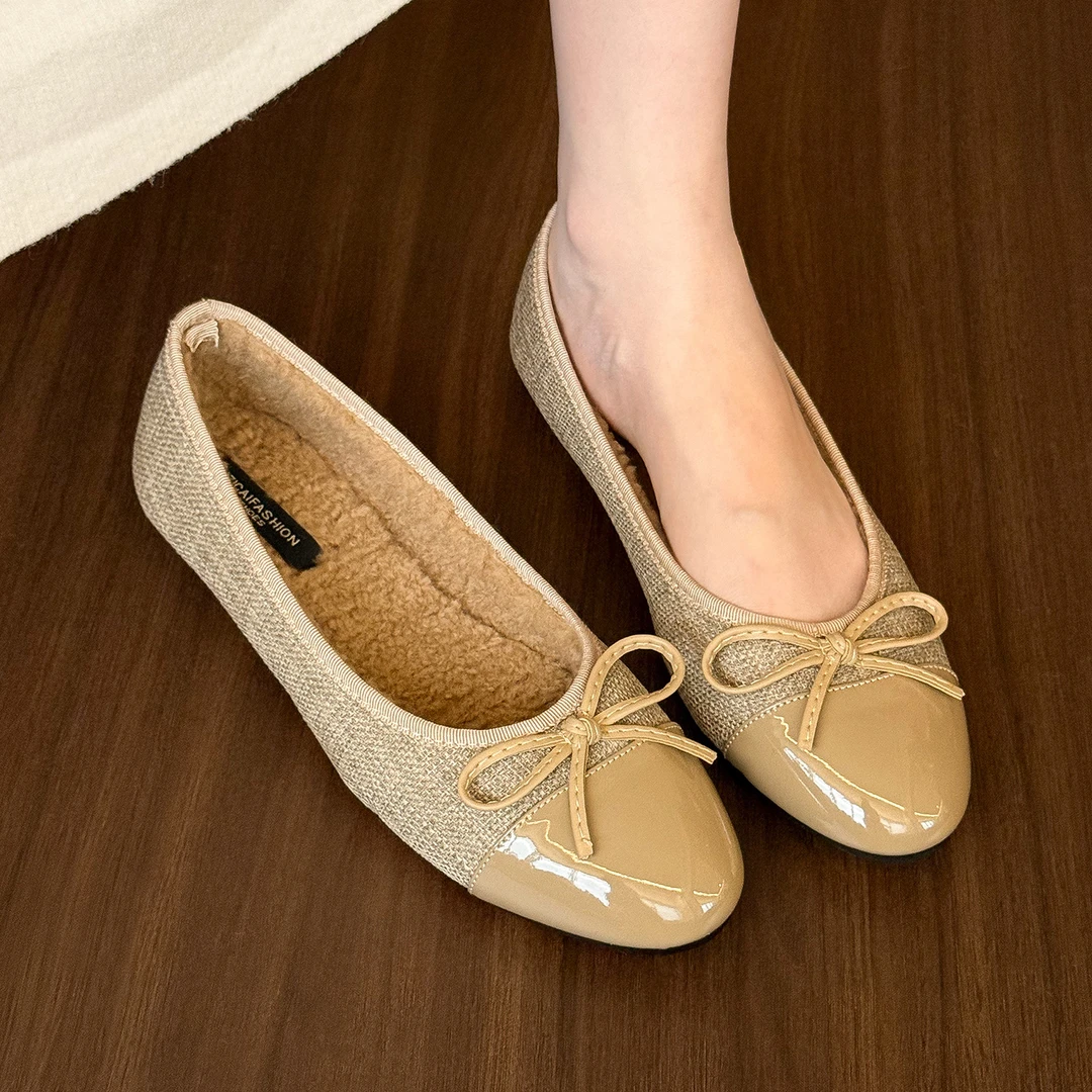 elingstudio 又爱了！法式温柔拼接小香风单鞋女浅口平底玛丽珍鞋