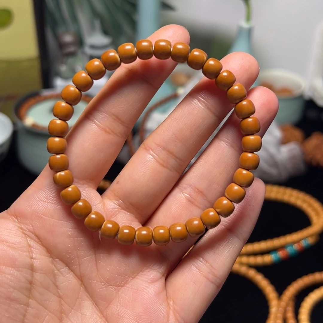 手串橄榄核老挝核尖单圈6.5尺寸