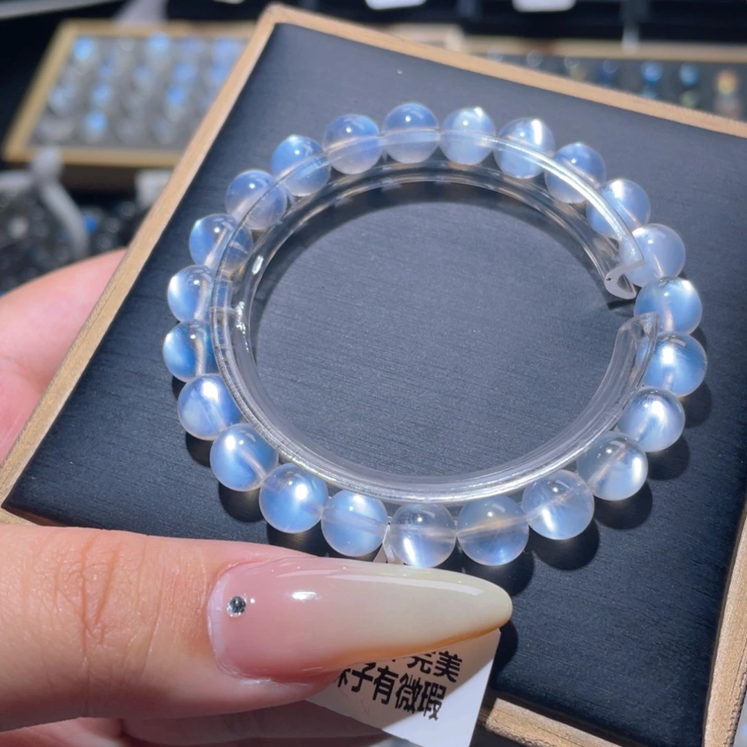 未镶嵌手链长石蓝月光手链8mm