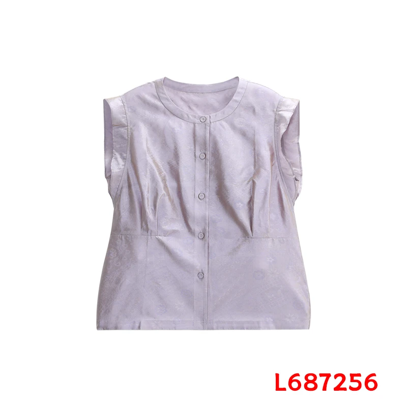 【菲菲定制】 紫色鎏光绸上衣 687256
