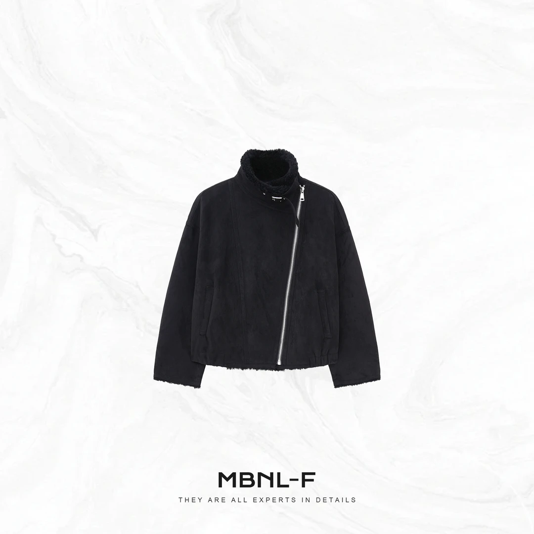 MBNL-F”黑耀质感” 100%羊毛机车感保暖外套短款 秦磊XM-XWT2632