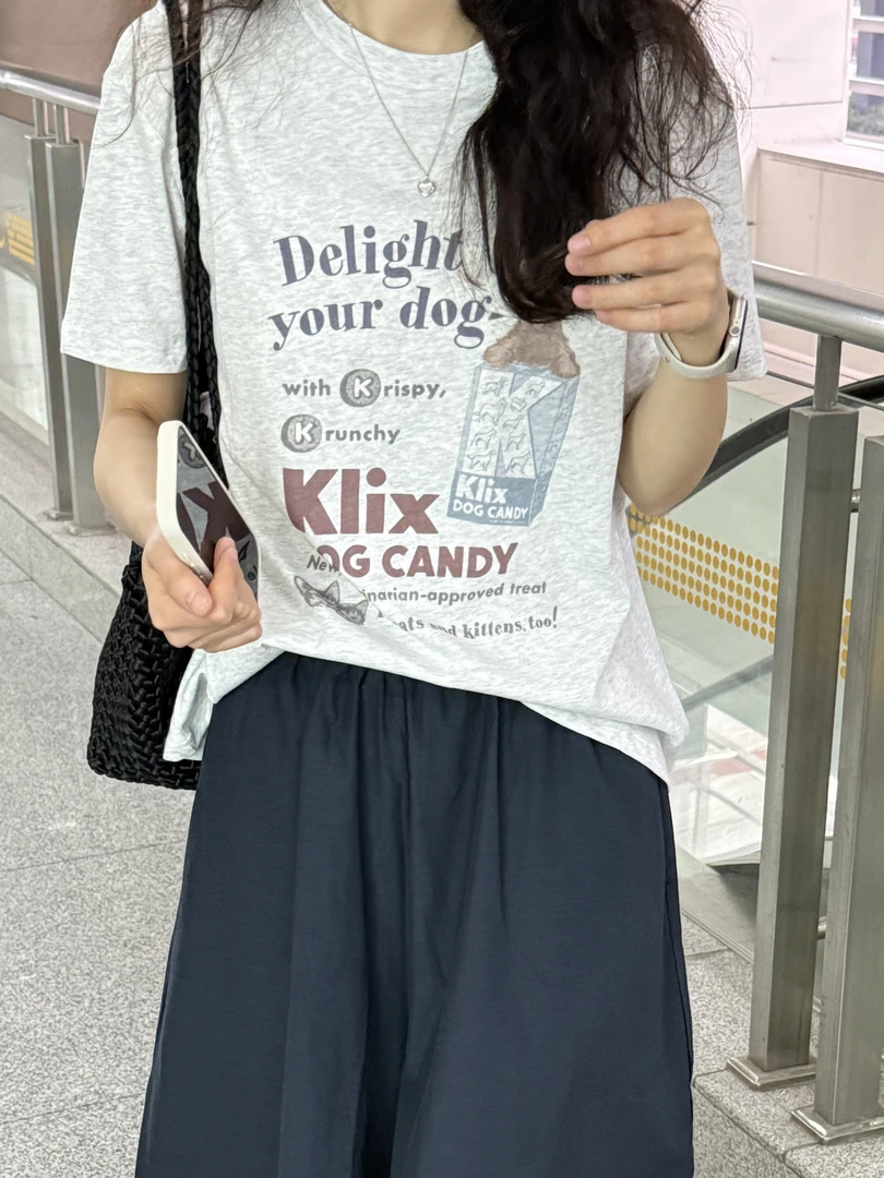 常规款印花卡通动漫短袖圆领T恤白色休闲短款韩版1067