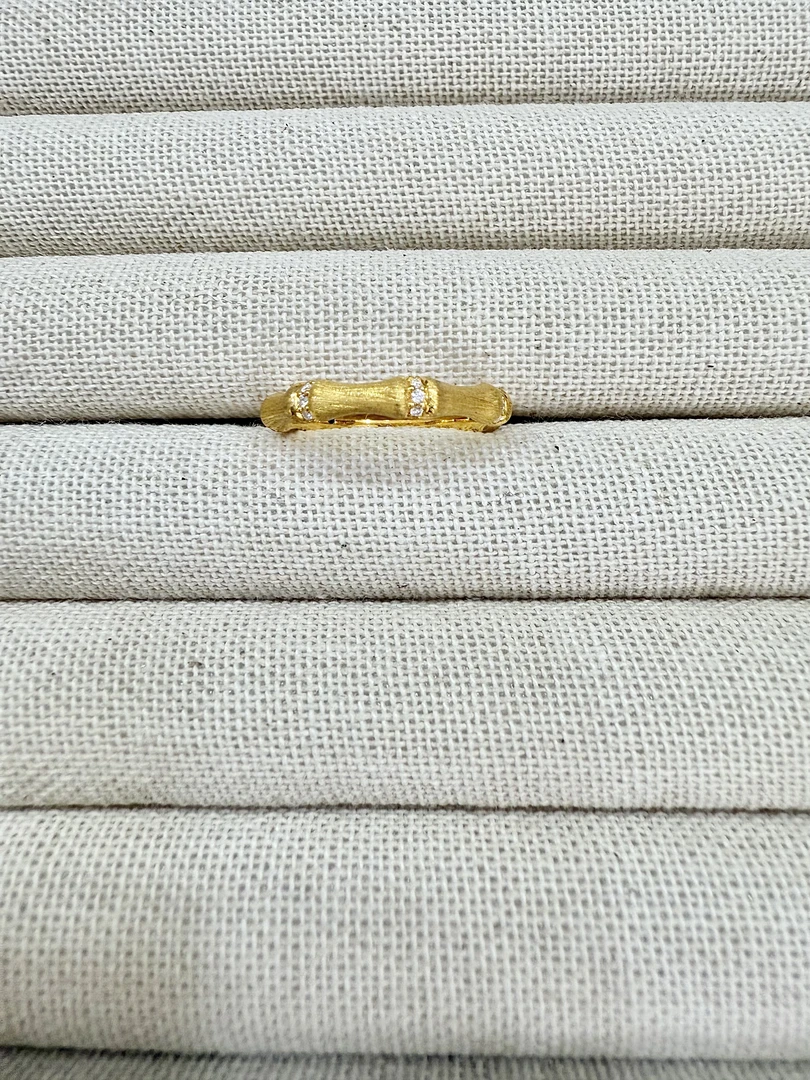 足金999磨砂莫桑竹节窄版轻奢时尚精致