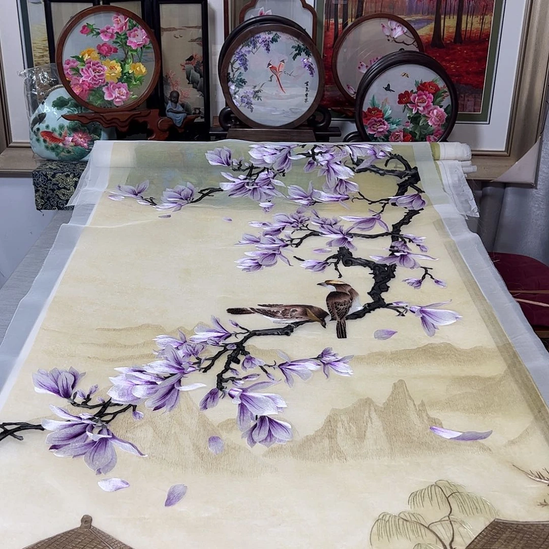 一***，刺绣纯手工刺绣画