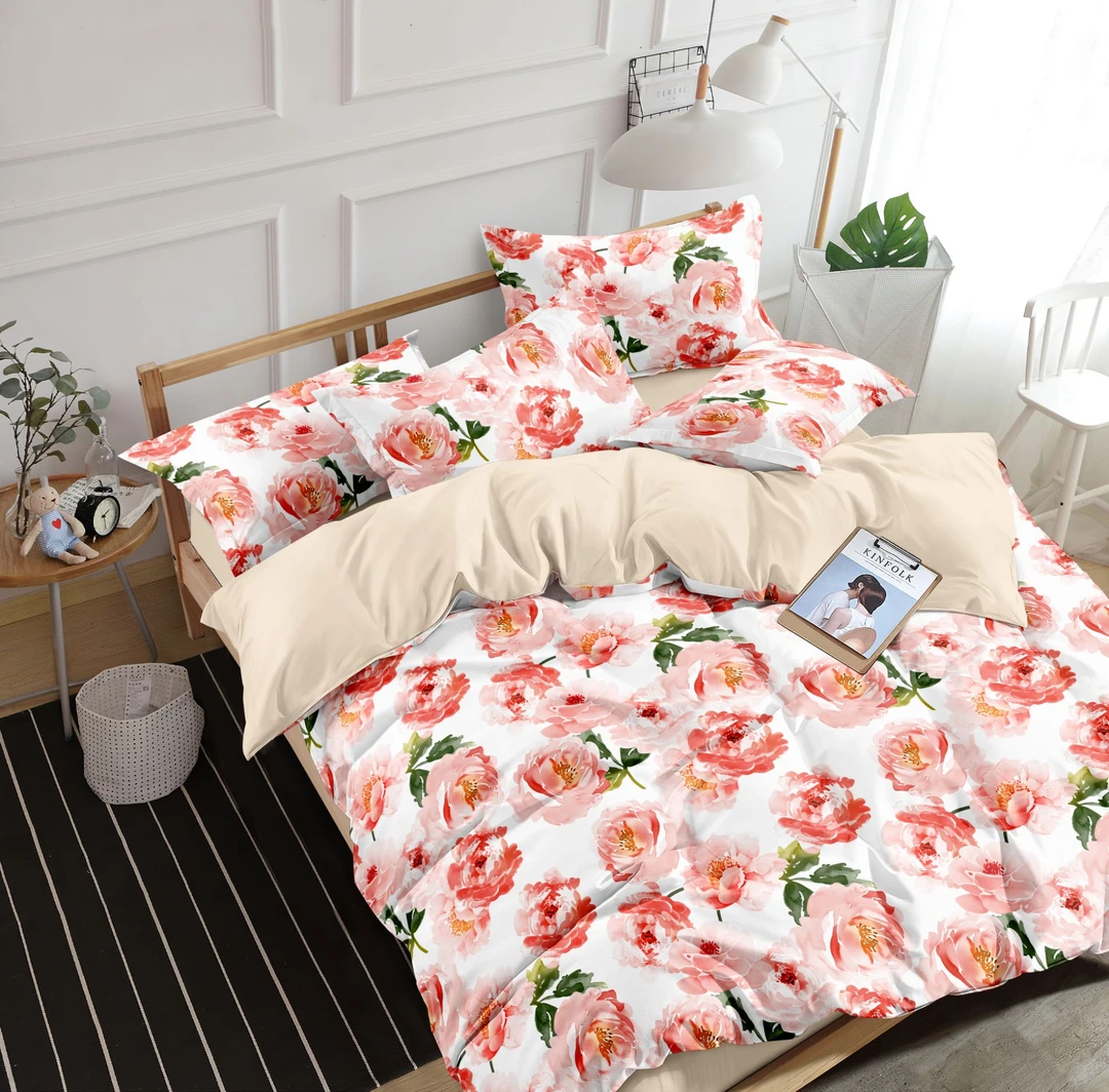 亲肤柔软透气轻奢被罩被套-粉墨