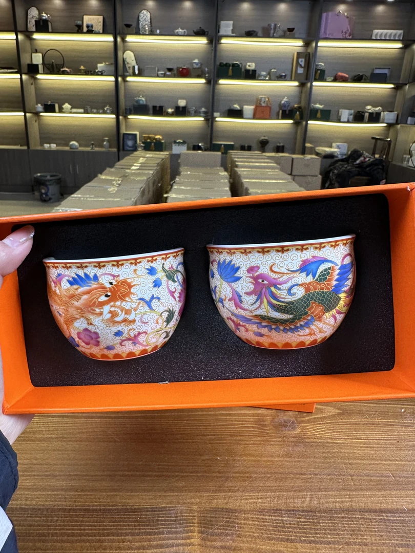 【闪购商品】c掐丝珐琅彩龙凤呈祥对杯