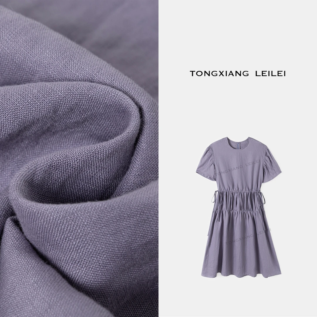 LEILEI夏季长裙泡泡袖连衣裙气质女装T52189
