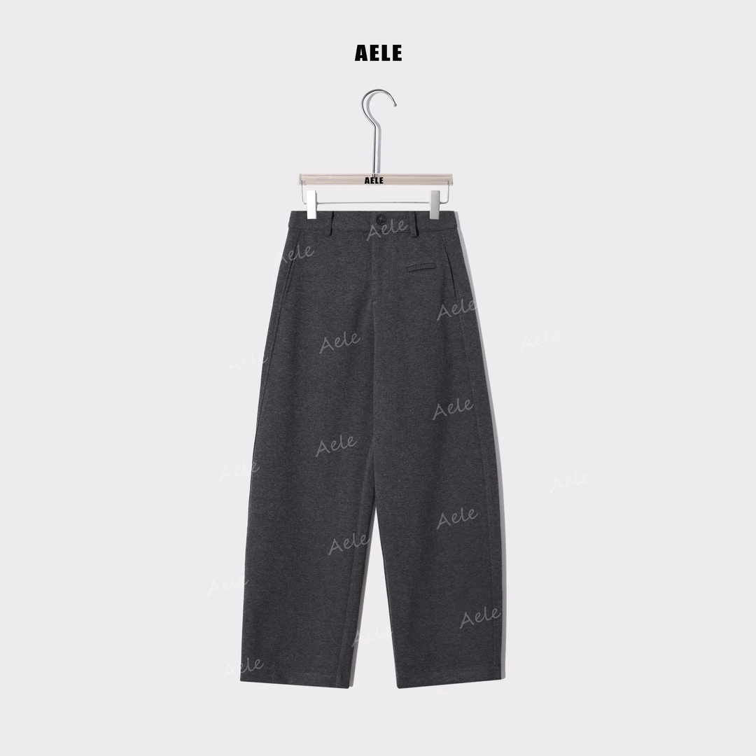 AELE设计感简约时尚垂感裤高腰显瘦直筒百搭阔腿裤 K855 3319 AD