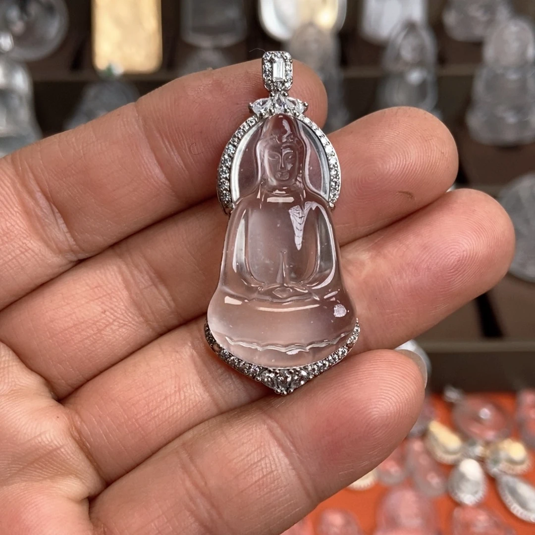 石英质玉银S925镶嵌颈饰