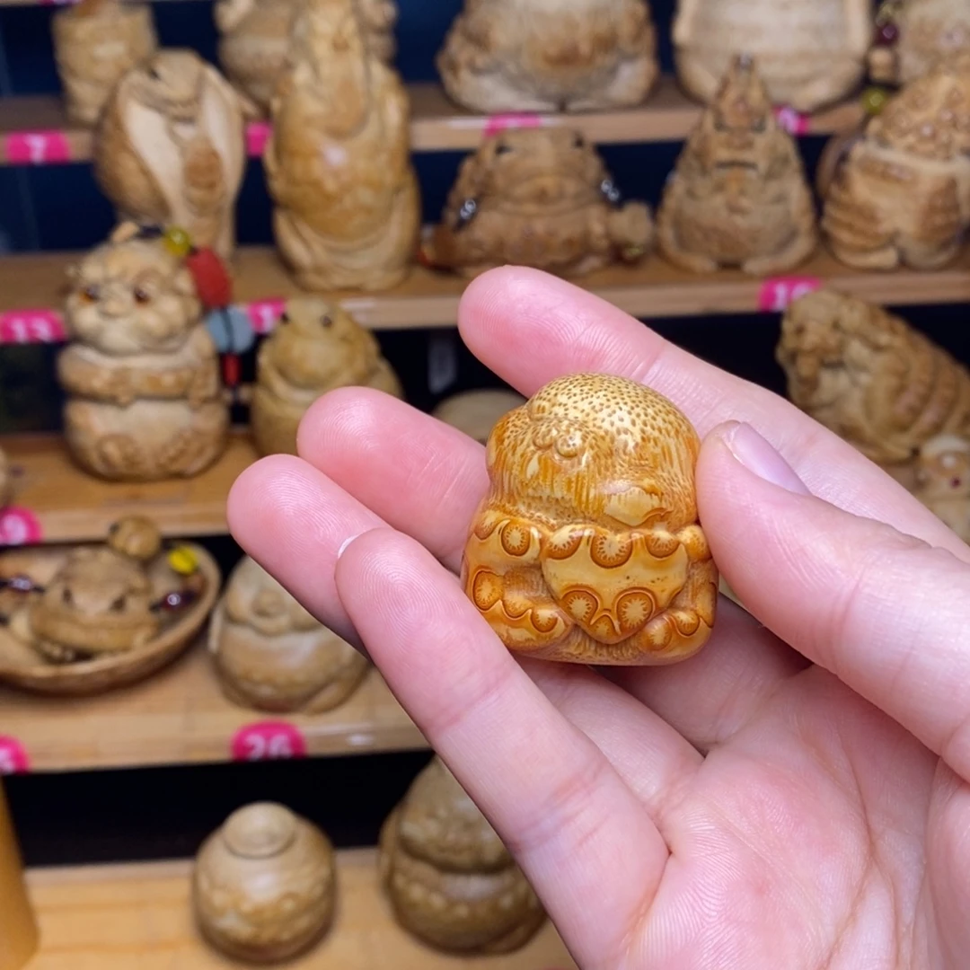竹兔子竹雕手把件