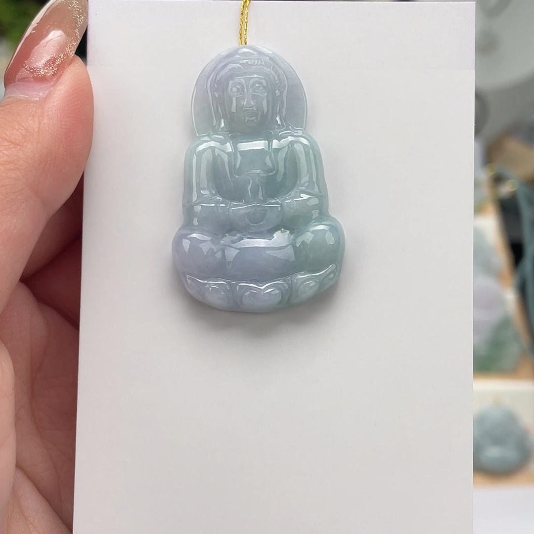 翡翠未镶嵌颈饰观音