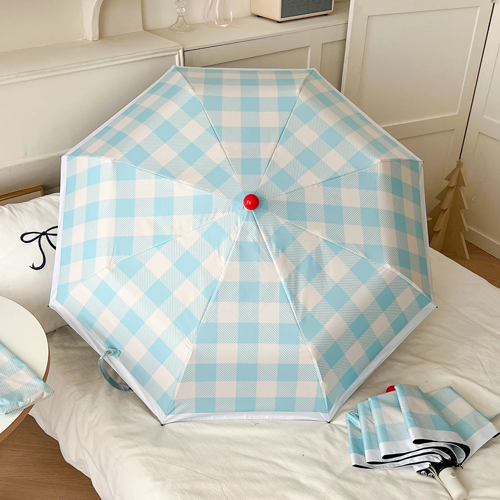 全自动简约雨伞学生黑胶晴雨两用防紫外线折叠便携小清新遮阳伞