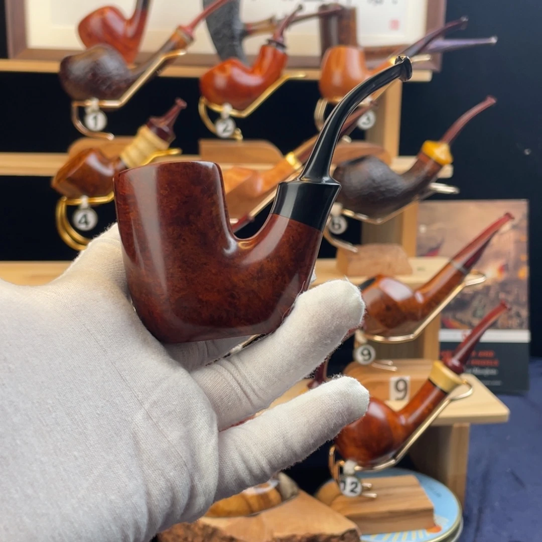 石楠木手工烟斗大弯