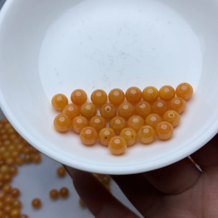 【闪购商品】翡翠手链未镶嵌卡7冰橙黄13颗 手链拍2单