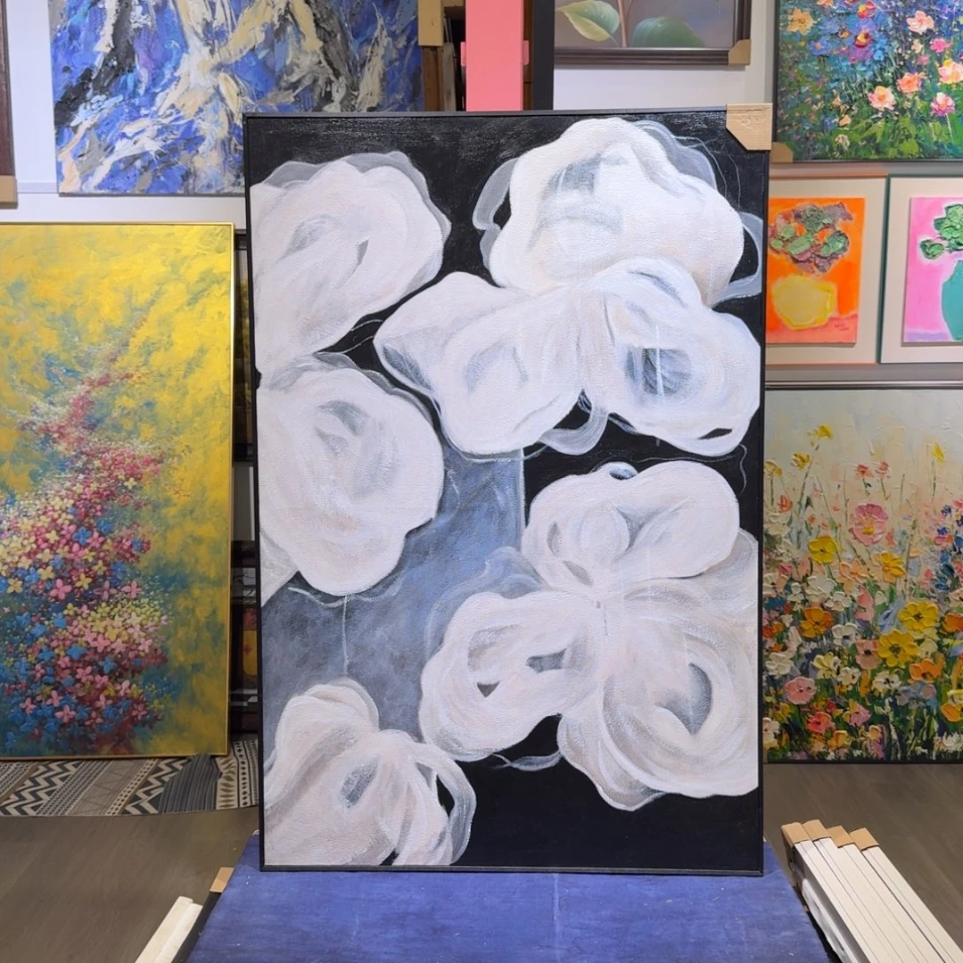 涨***姐竖款纯手工油画作品