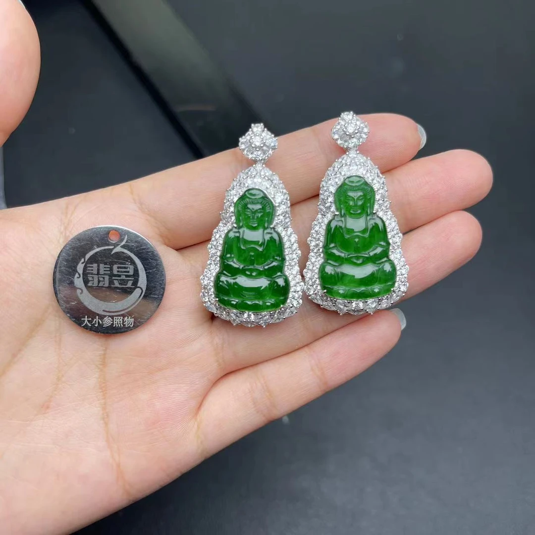 翡昱-N19-35462-69-天然A货翡翠吊坠s925银镶-多样性发其一-D