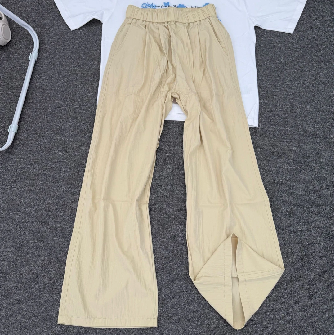 冰丝裤子男士夏季薄款宽松褶皱潮流阔腿休闲日系慵懒风垂感山本裤