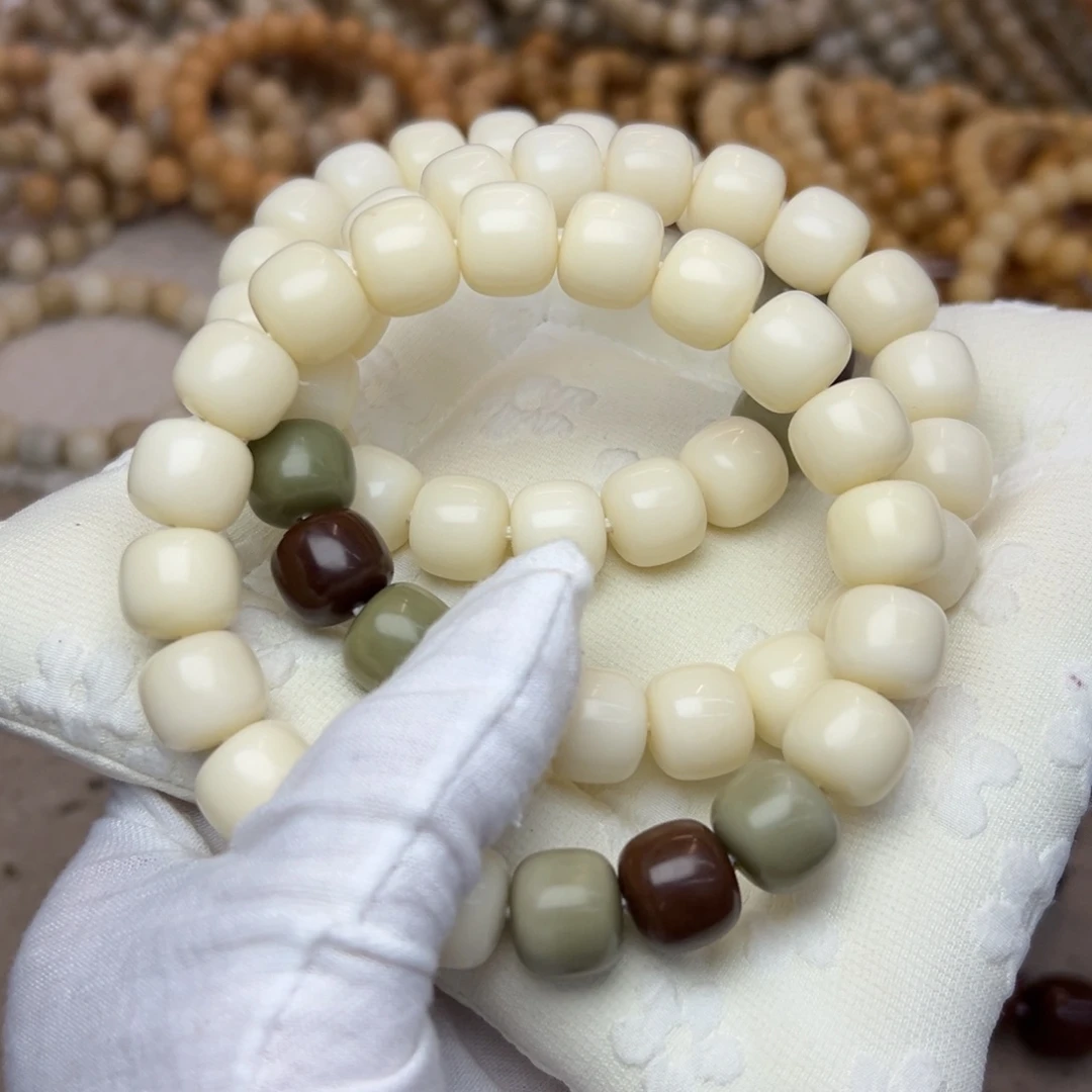 吊坠菩提根/象牙果1314干磨骨瓷白三顶发一条