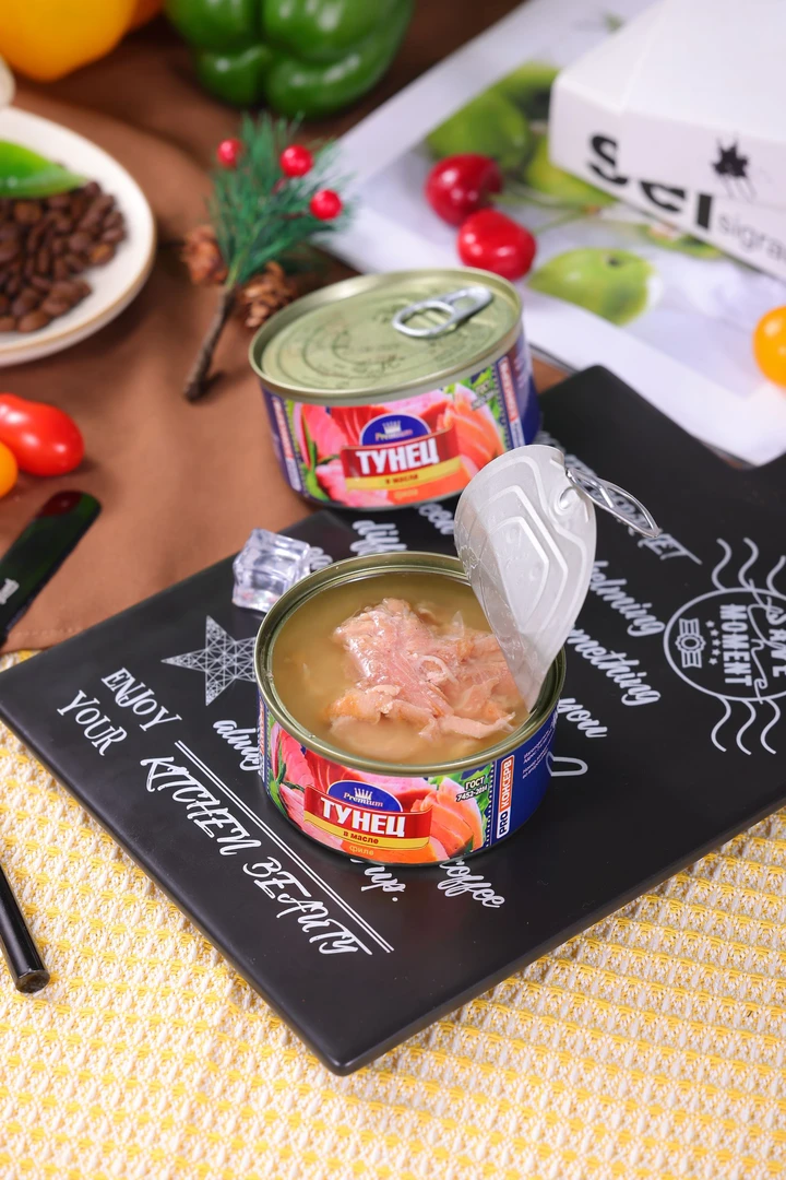 （发2罐）俄罗斯进口金枪鱼原装罐头185克/盒开罐即食美味分享